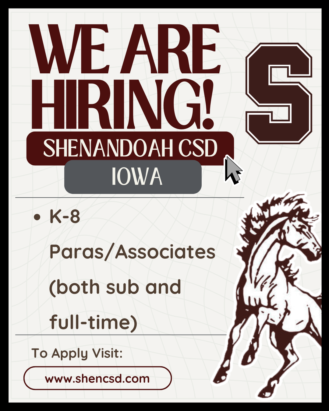 We are hiring! K-8 Associates for the 26-27 School year.