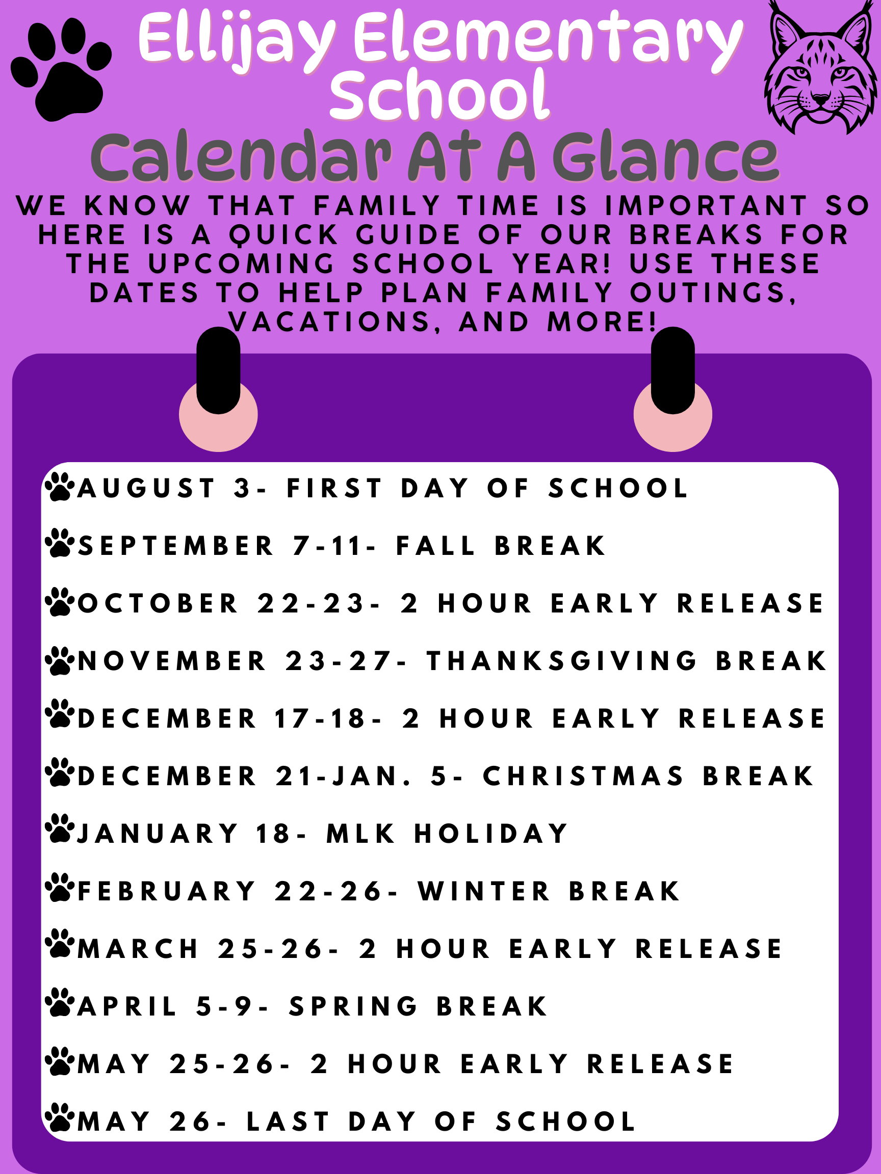 Calendar at a Glance