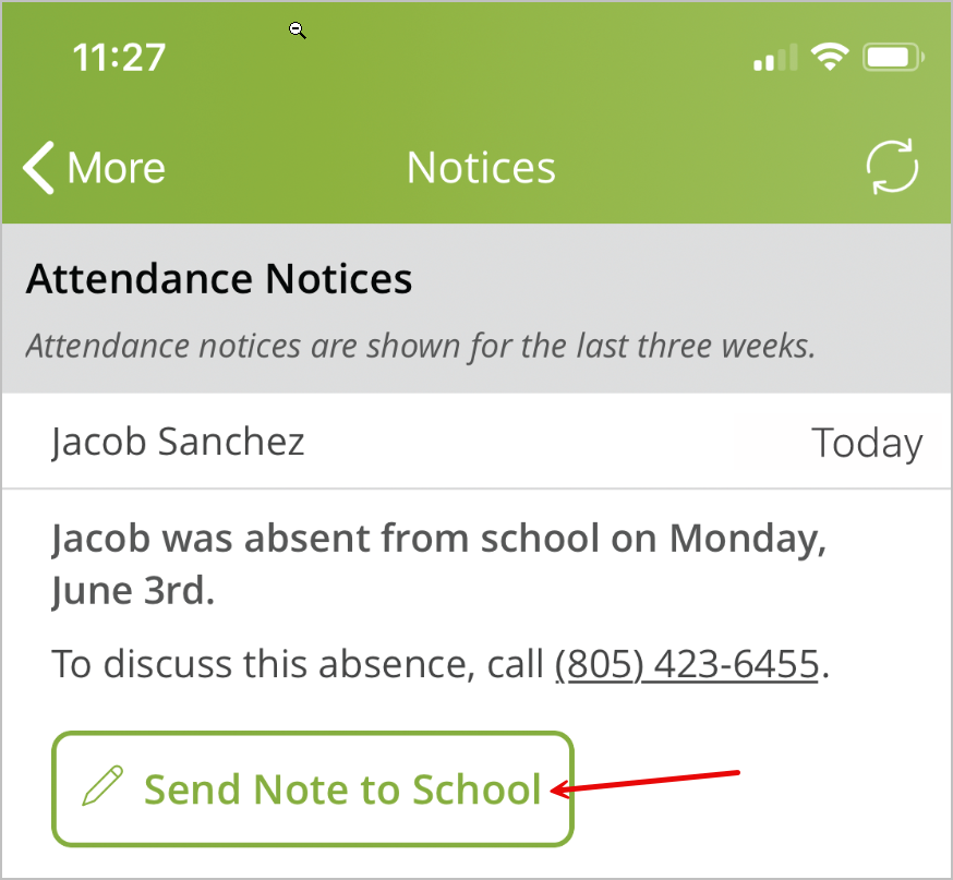 attendance screenshot