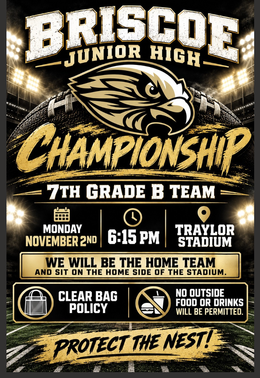 7th Grade B  Football team - Heading to the CHAMPIONSHIP!