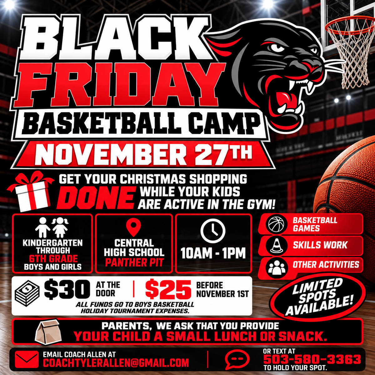 CHS Basketball Camp - November 27th
