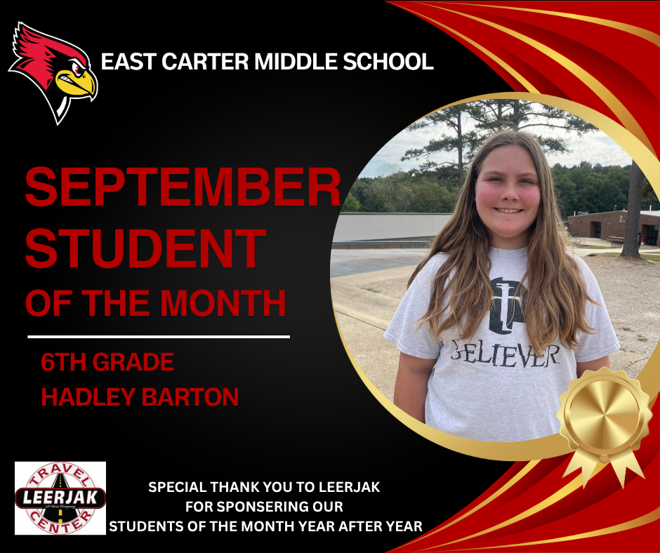 Congratulations-- September Students of the Month
