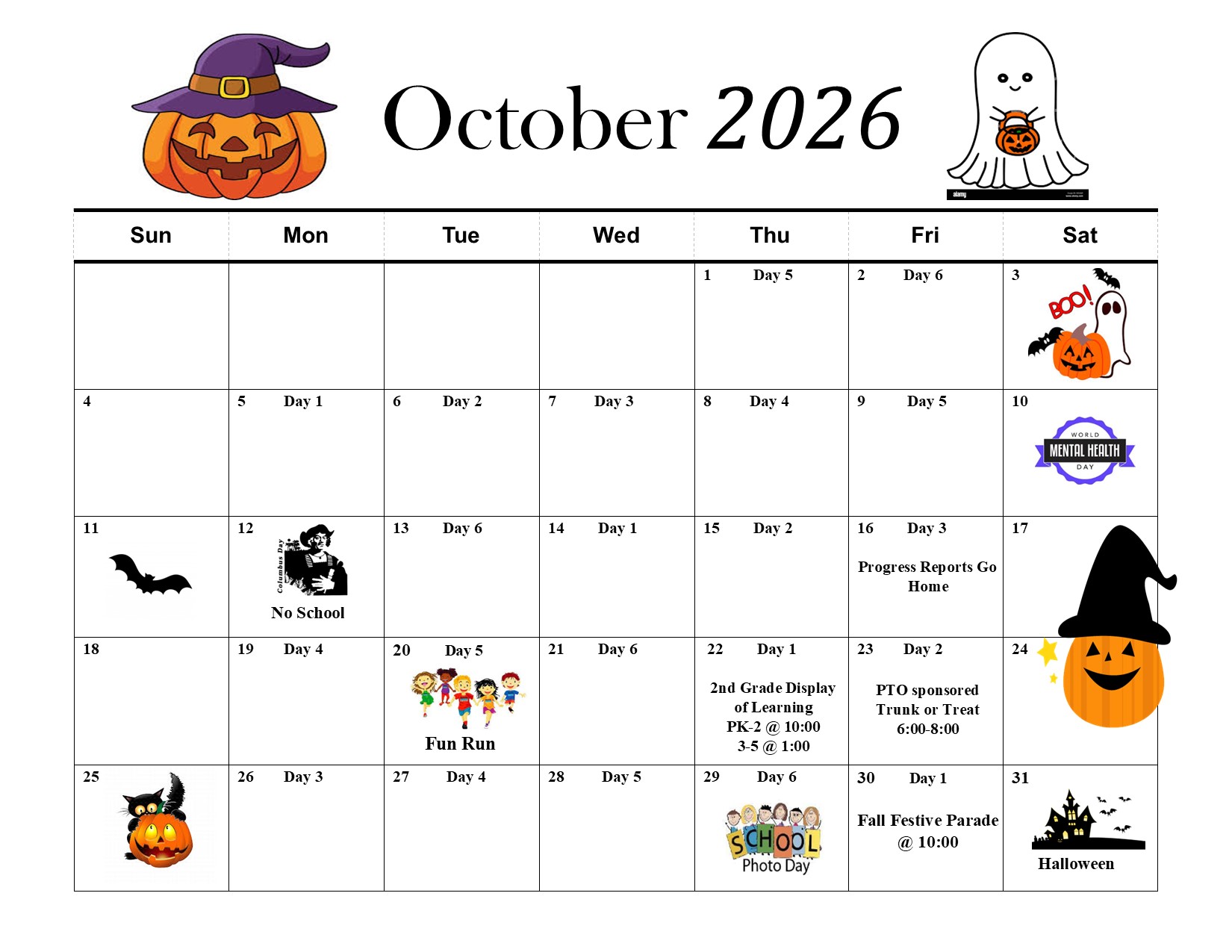 October 2026 Calendar