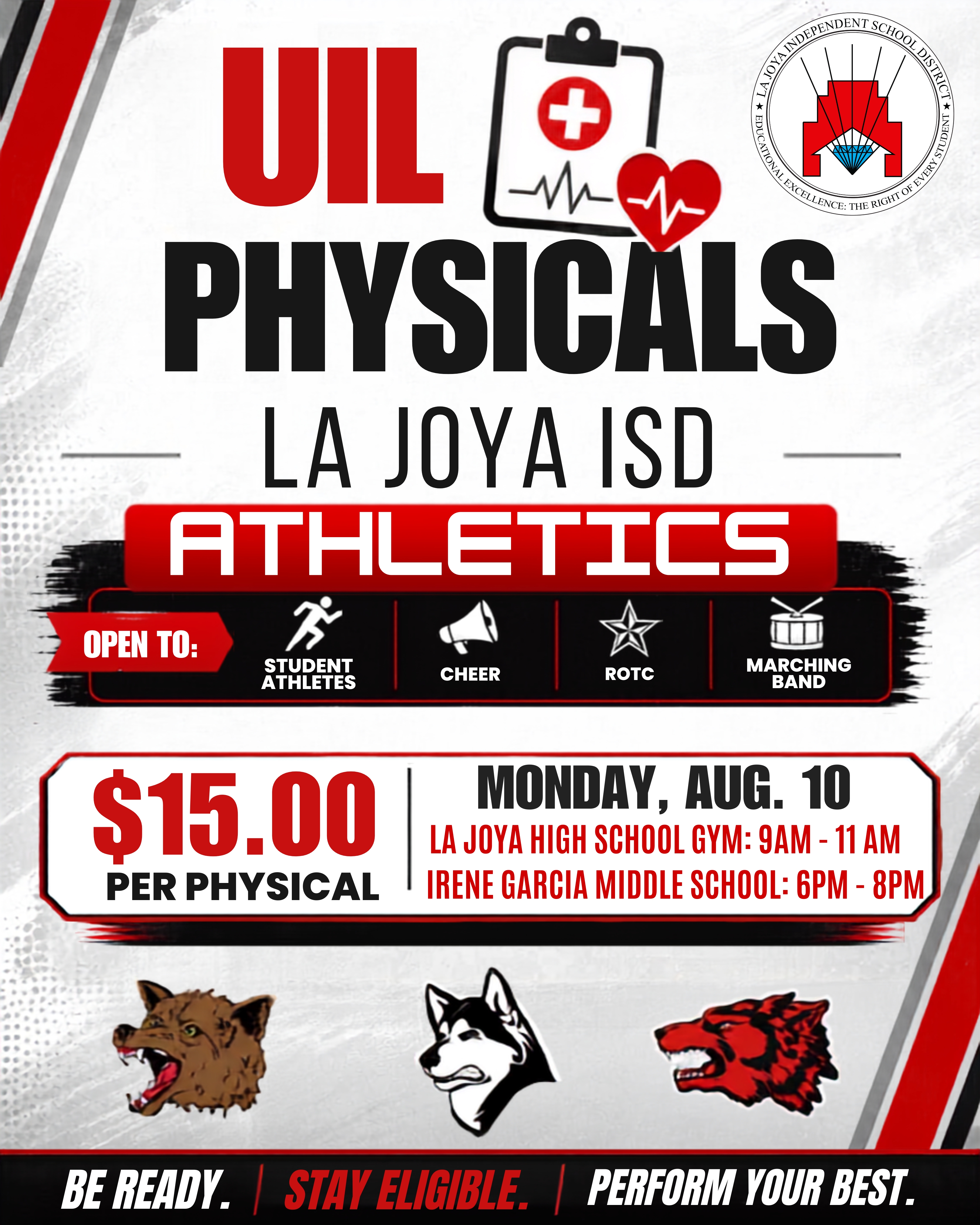 📣 UPDATED DATE & TIMES | UIL PHYSICALS