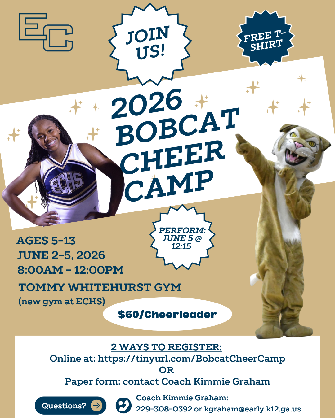 Bobcat Cheer Camp June 2-5
