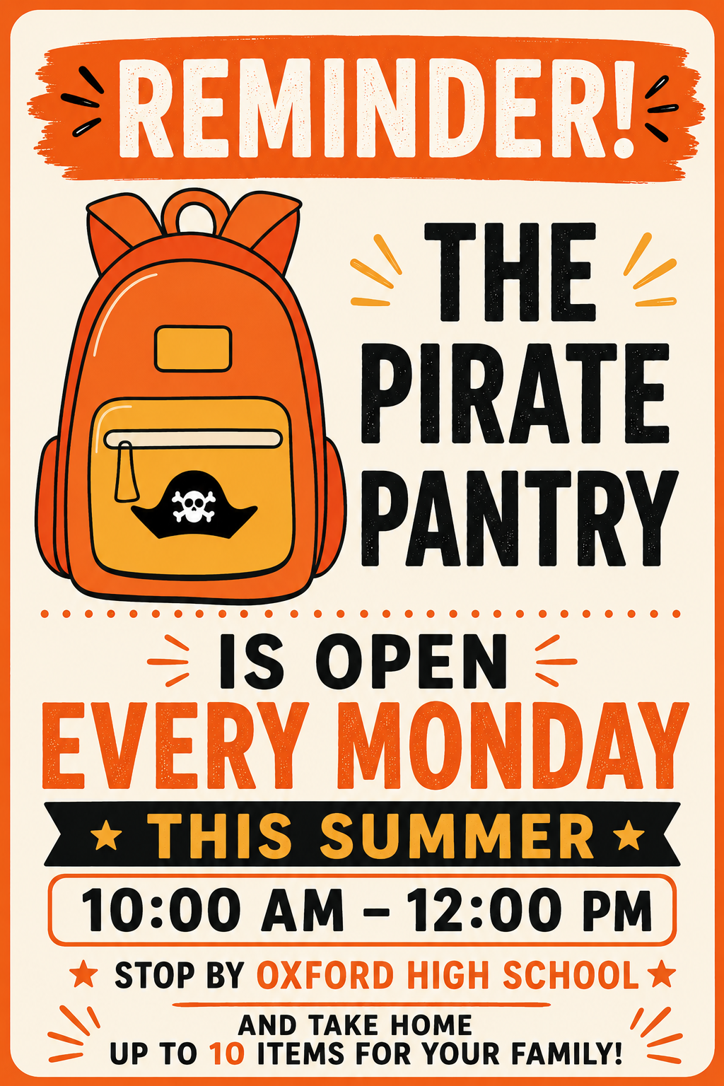 Pirate Pantry Summer Reminder 🏴‍☠️🛒