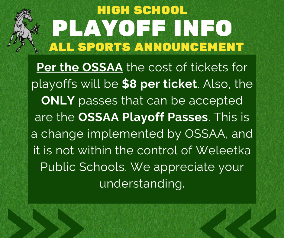 OSSAA Playoff Information for ALL sports