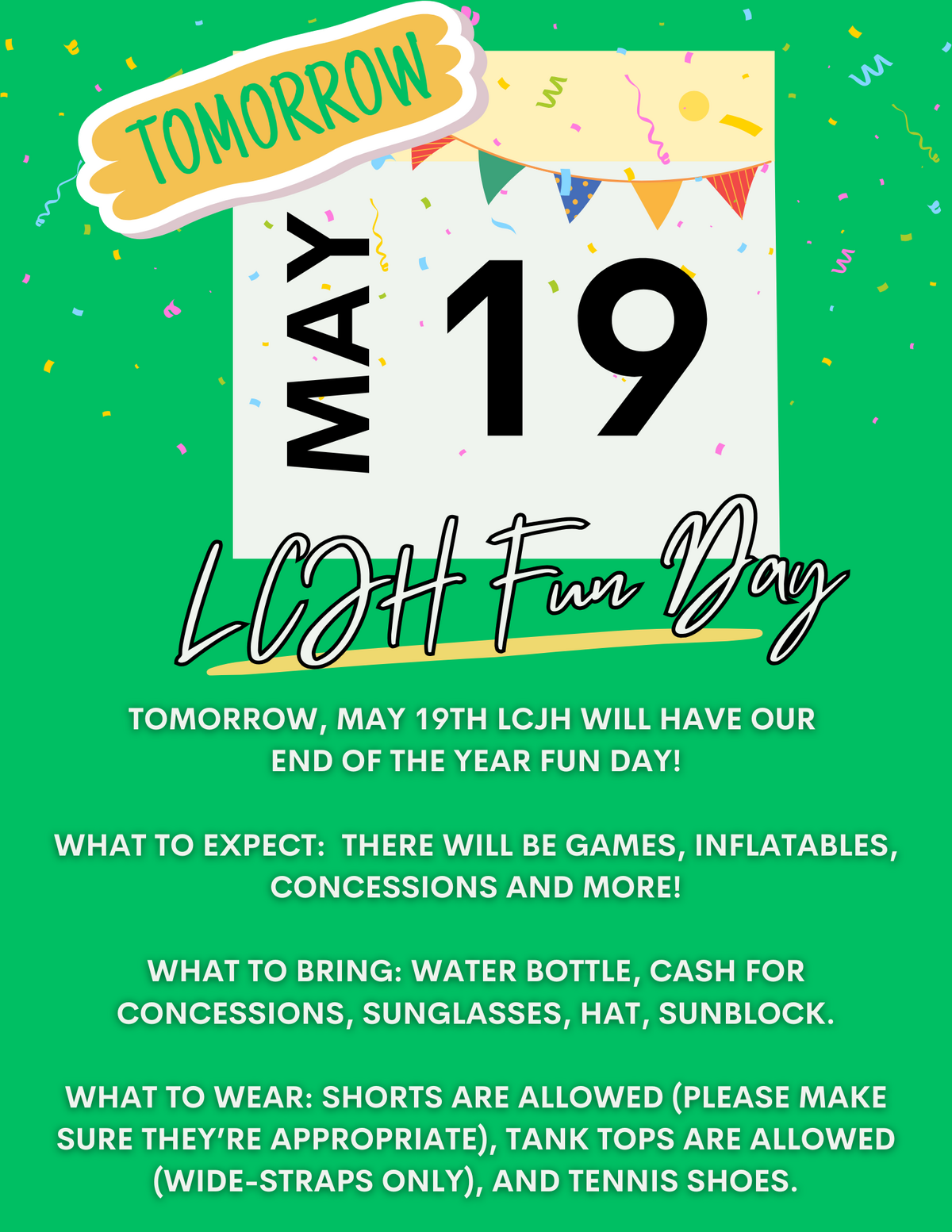 Reminder of Fun Day