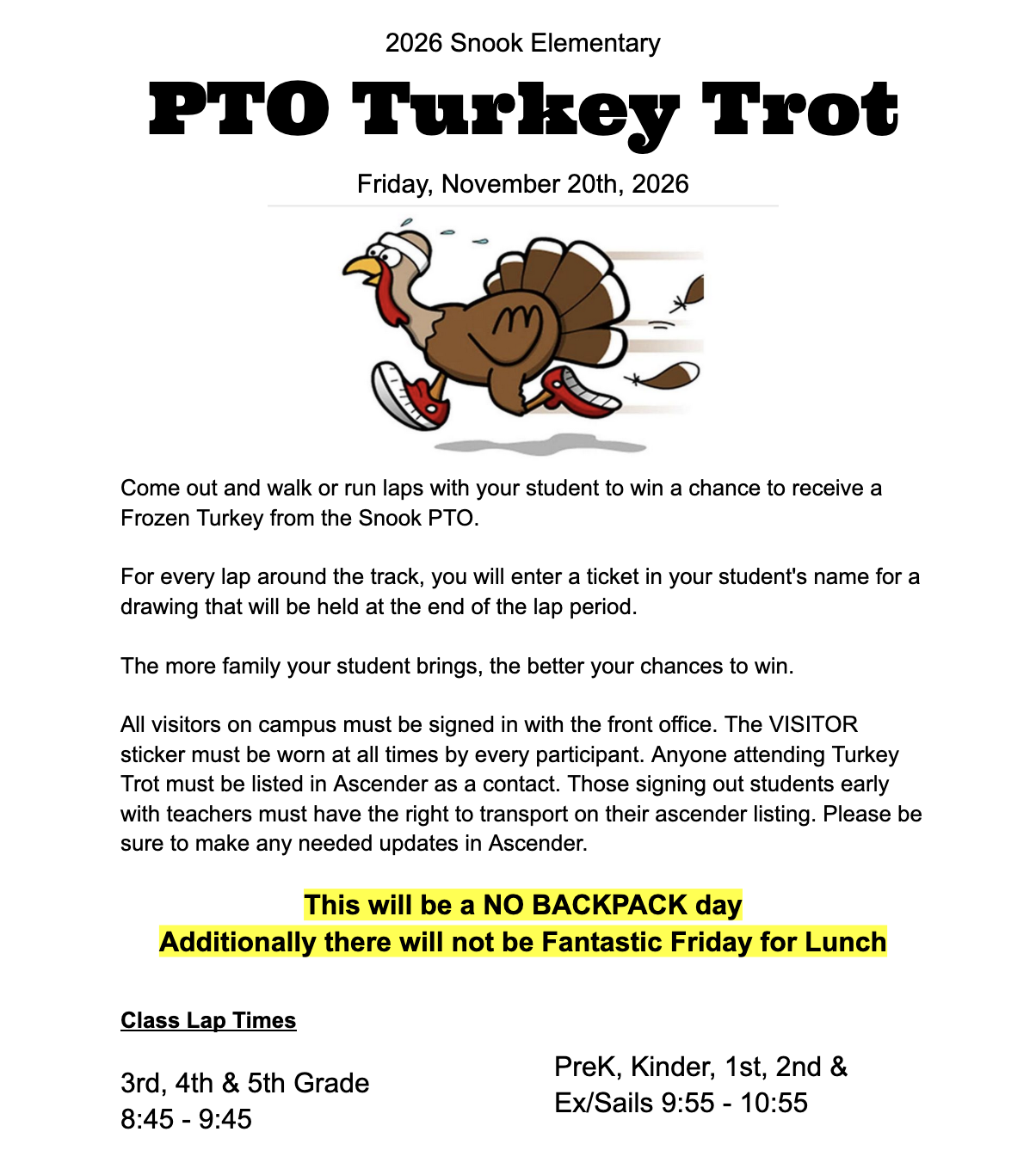 Turkey Trot Information