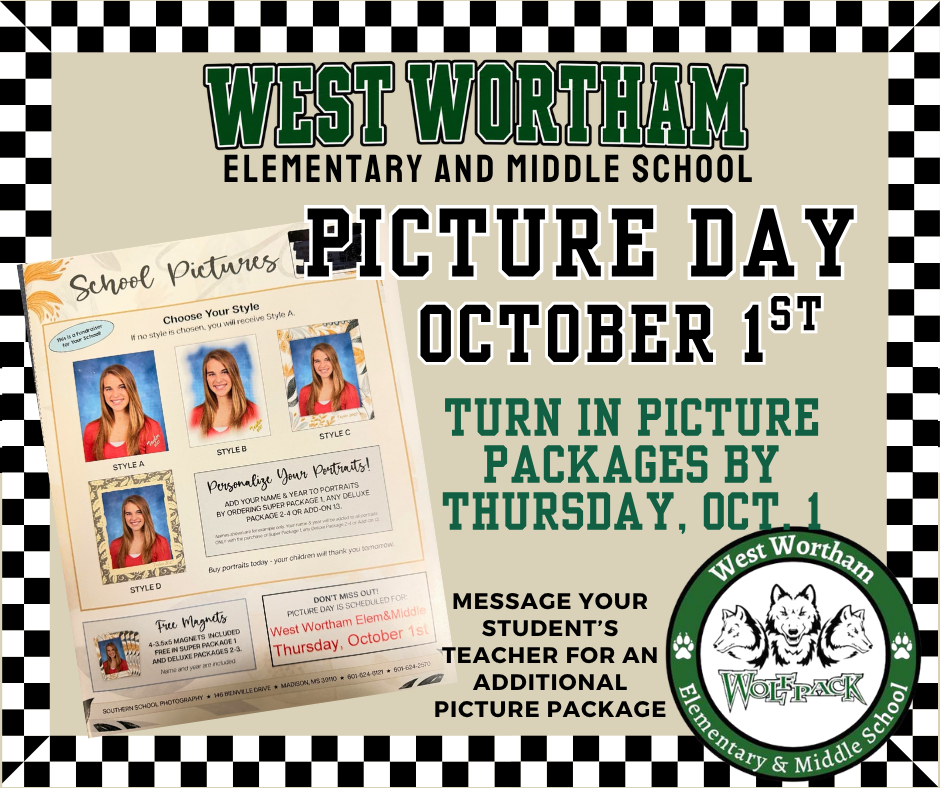 📸✨ PICTURE DAY IS THURSDAY! Turn in Picture Packages