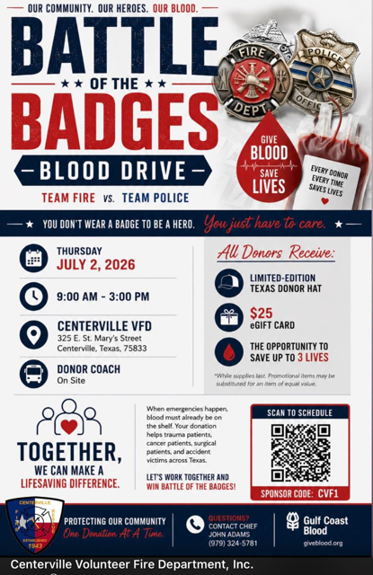 Battle of the Badges Blood Drive - July 2