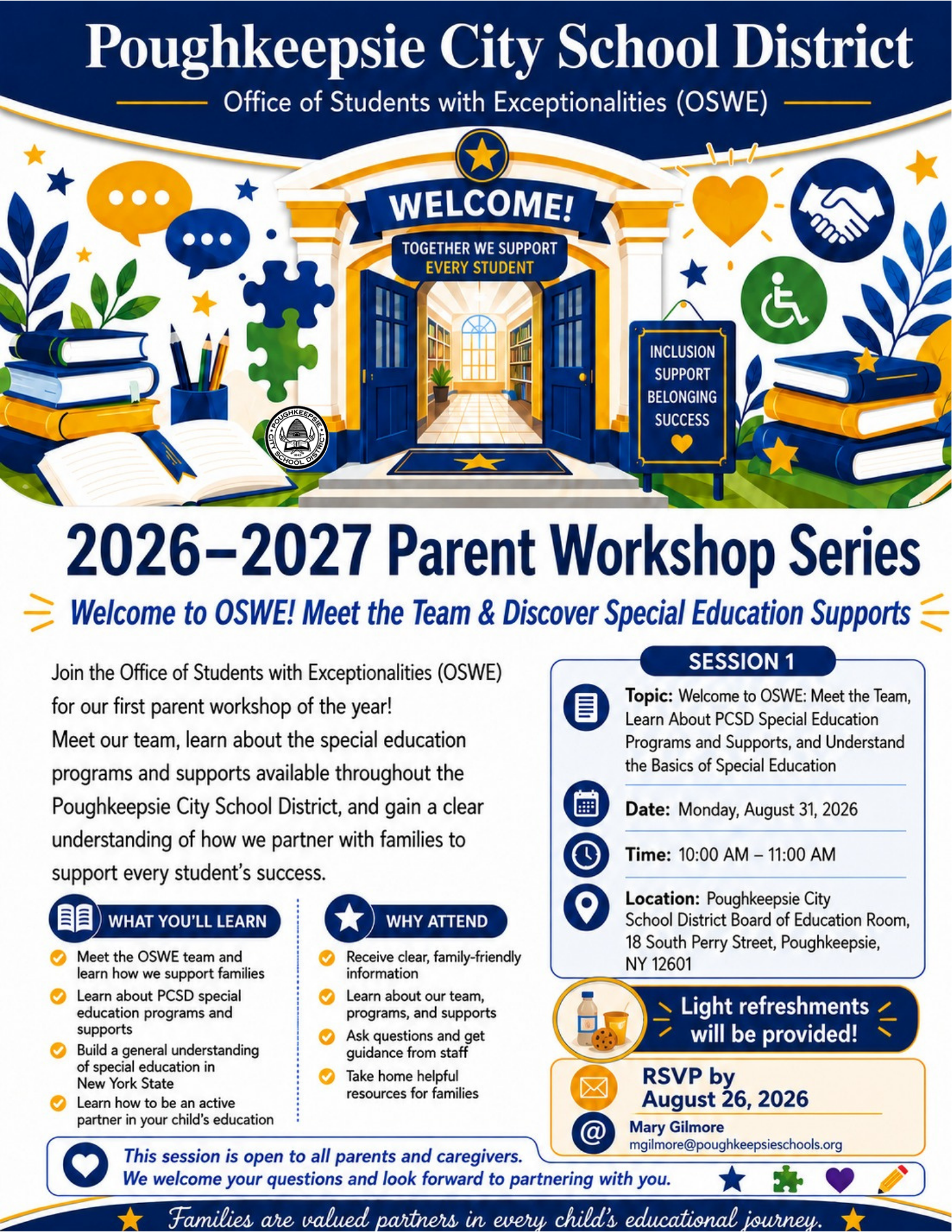 Learn about PCSD special education opportunities at Parent Workshop Aug. 31