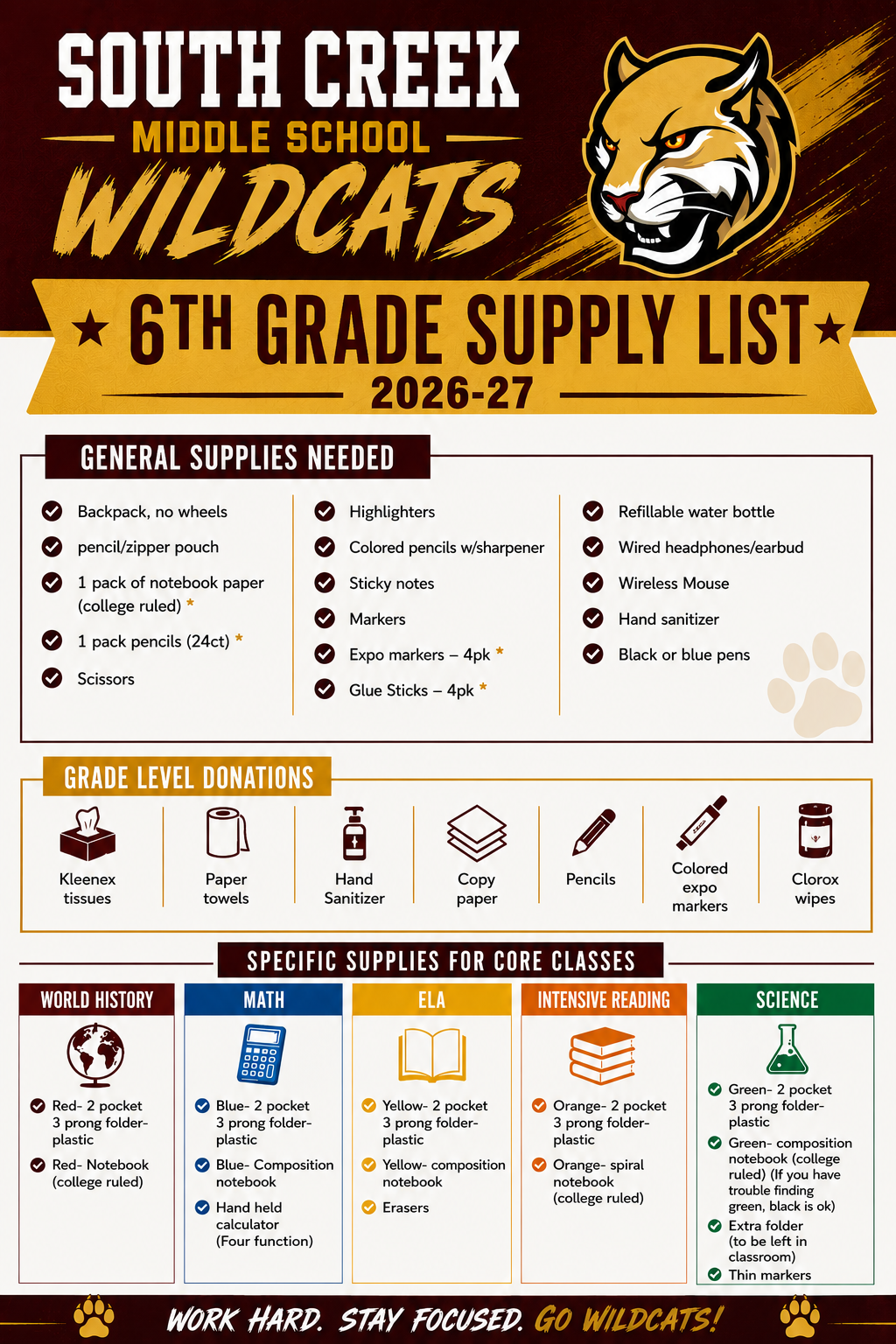 2026-27 School Supply Lists