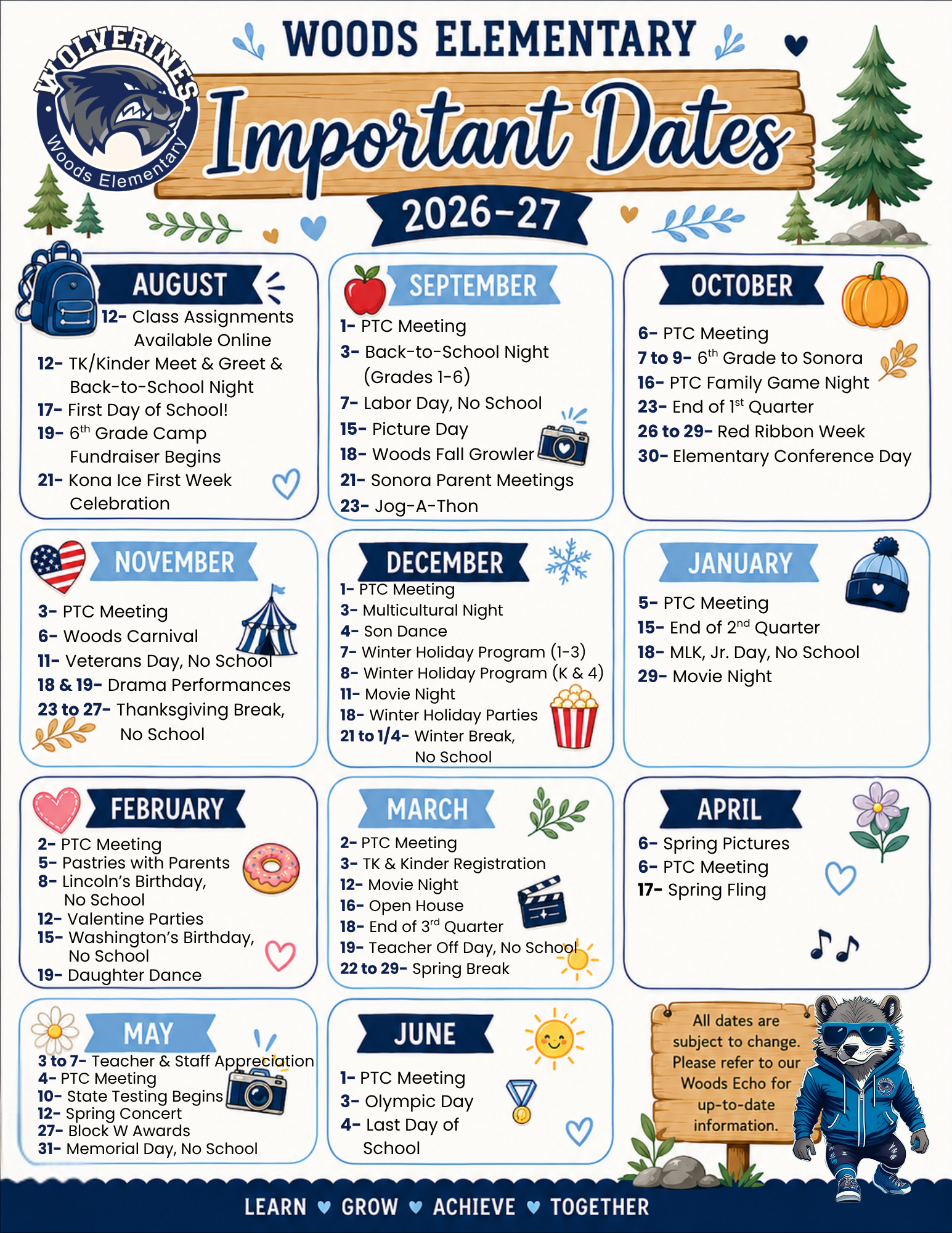 Important Dates 2026-27