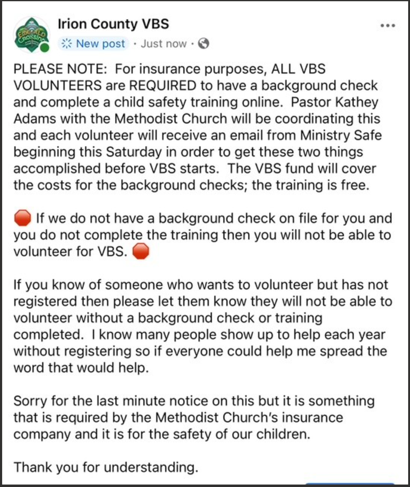 VBS Registration ends TODAY!