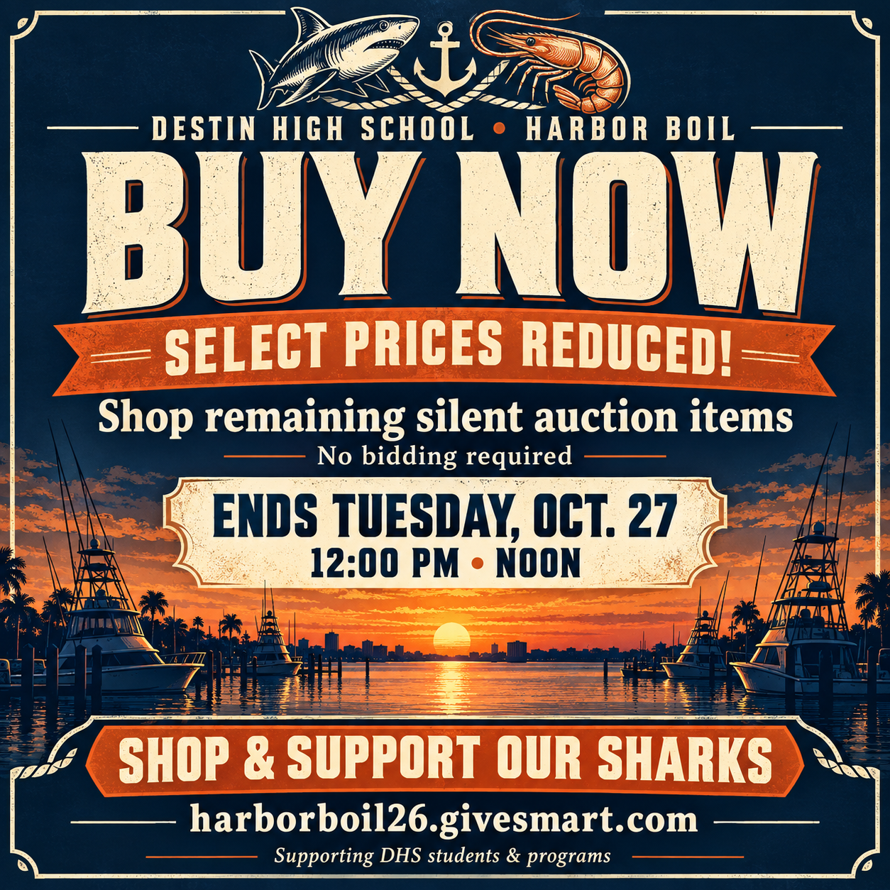 🦈 THE AUCTION IS OVER, BUT YOU CAN STILL SHOP & SUPPORT DHS!