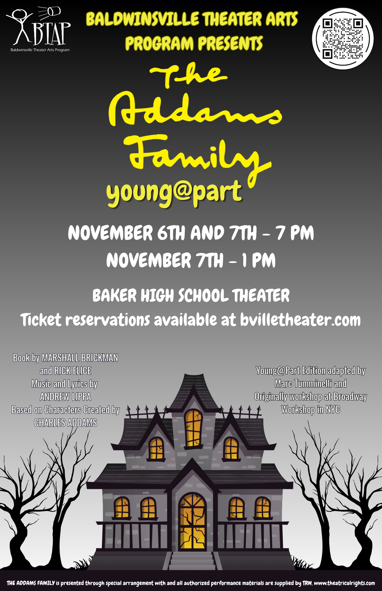 Tickets now available for The Addams Family Young@Part