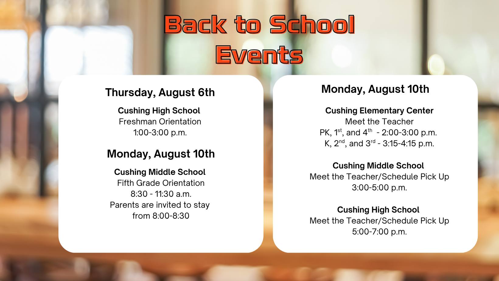 Back-to-School Events Are Almost Here!