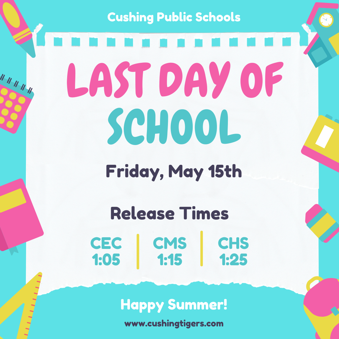 Early Release Times - Friday, May 15th 