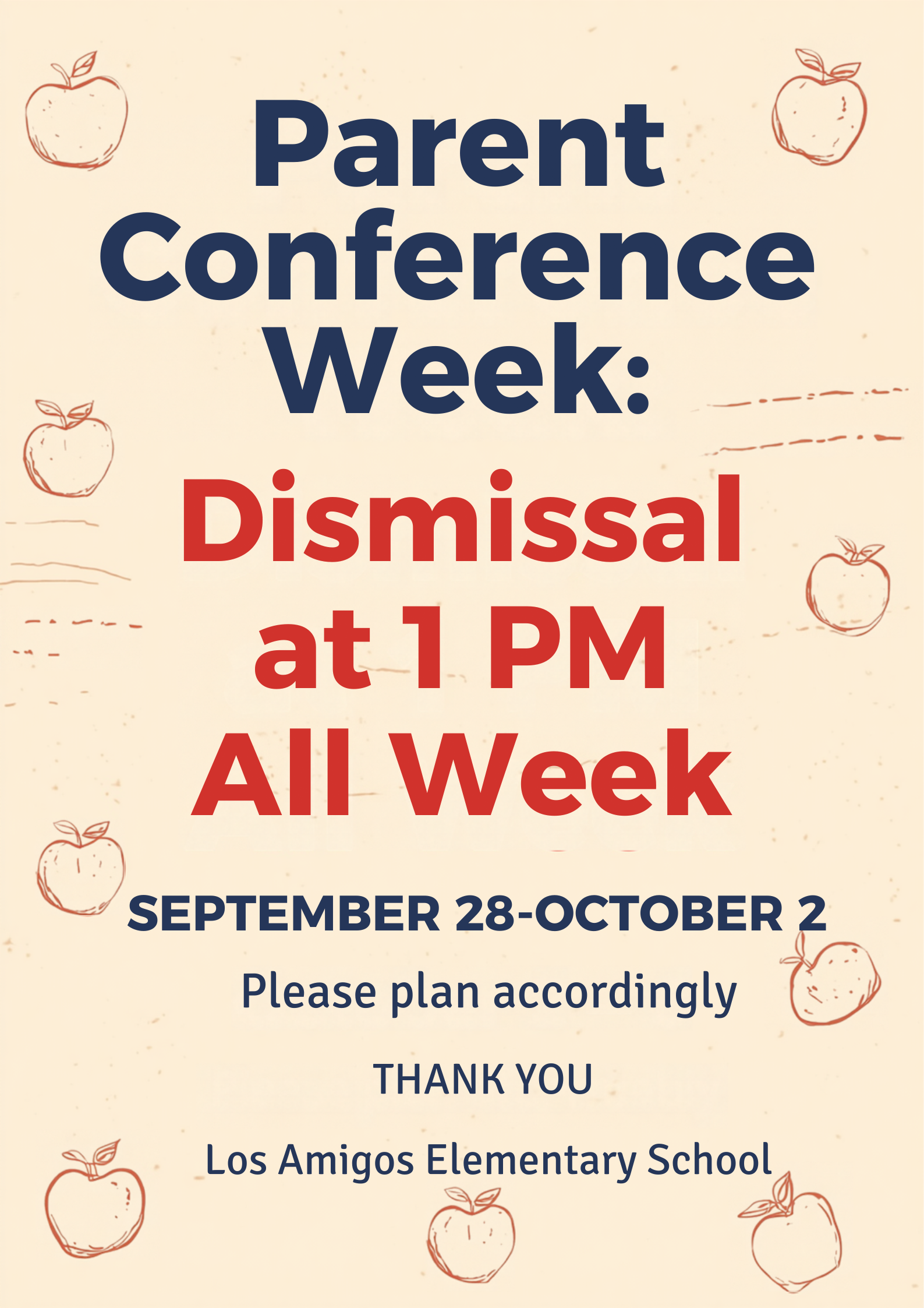 TODAY 1PM DISMISSAL