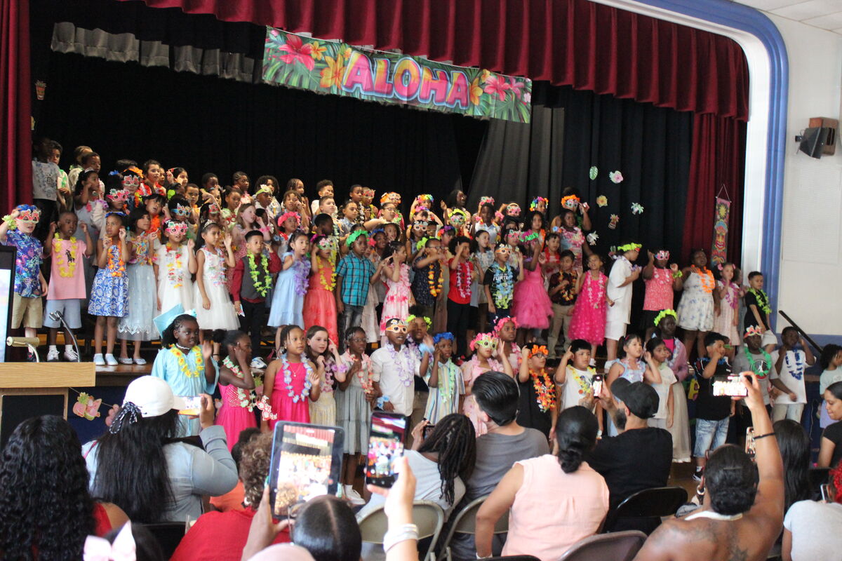 Luau celebrates second grade students' achievements before sailing on