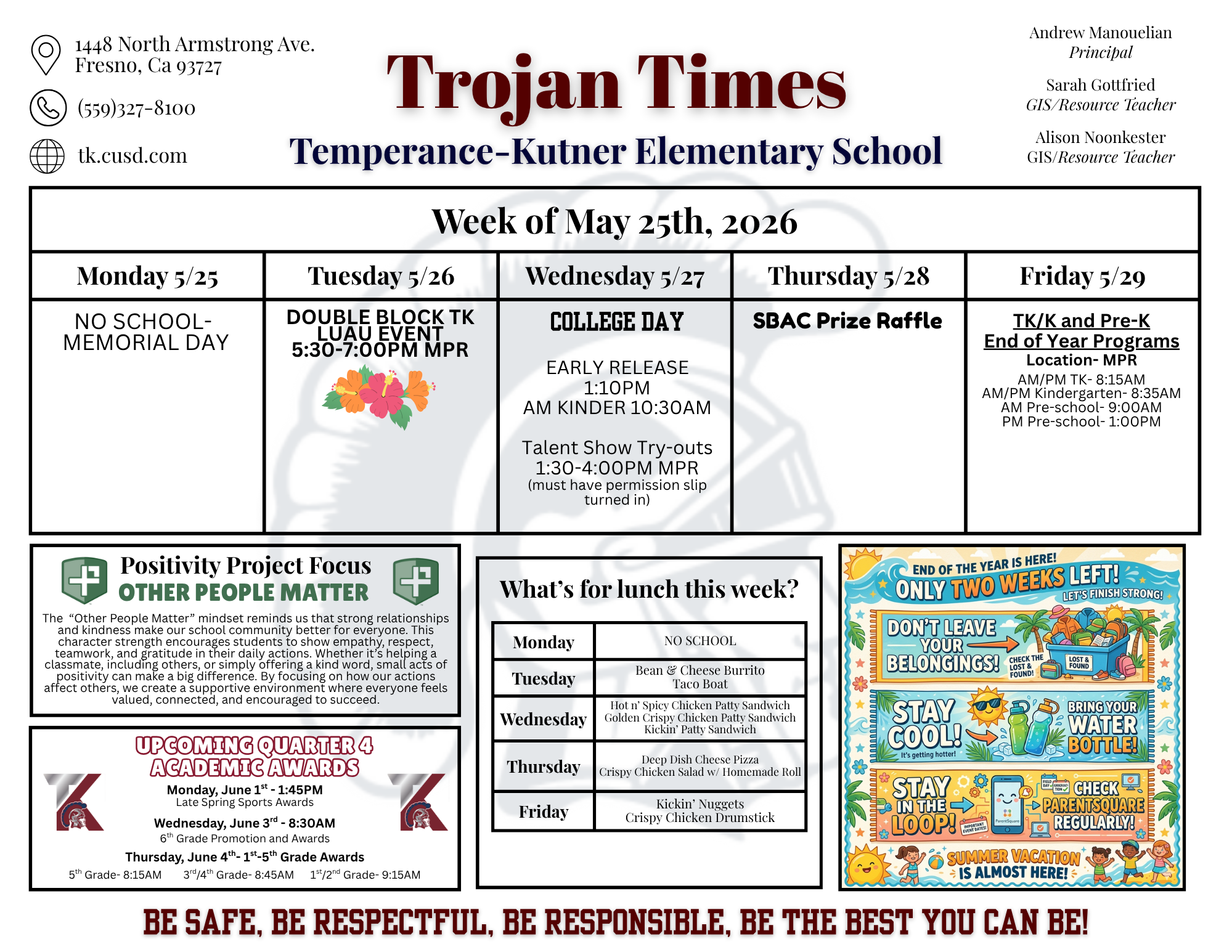 Trojan Times- Week of 5.25.26