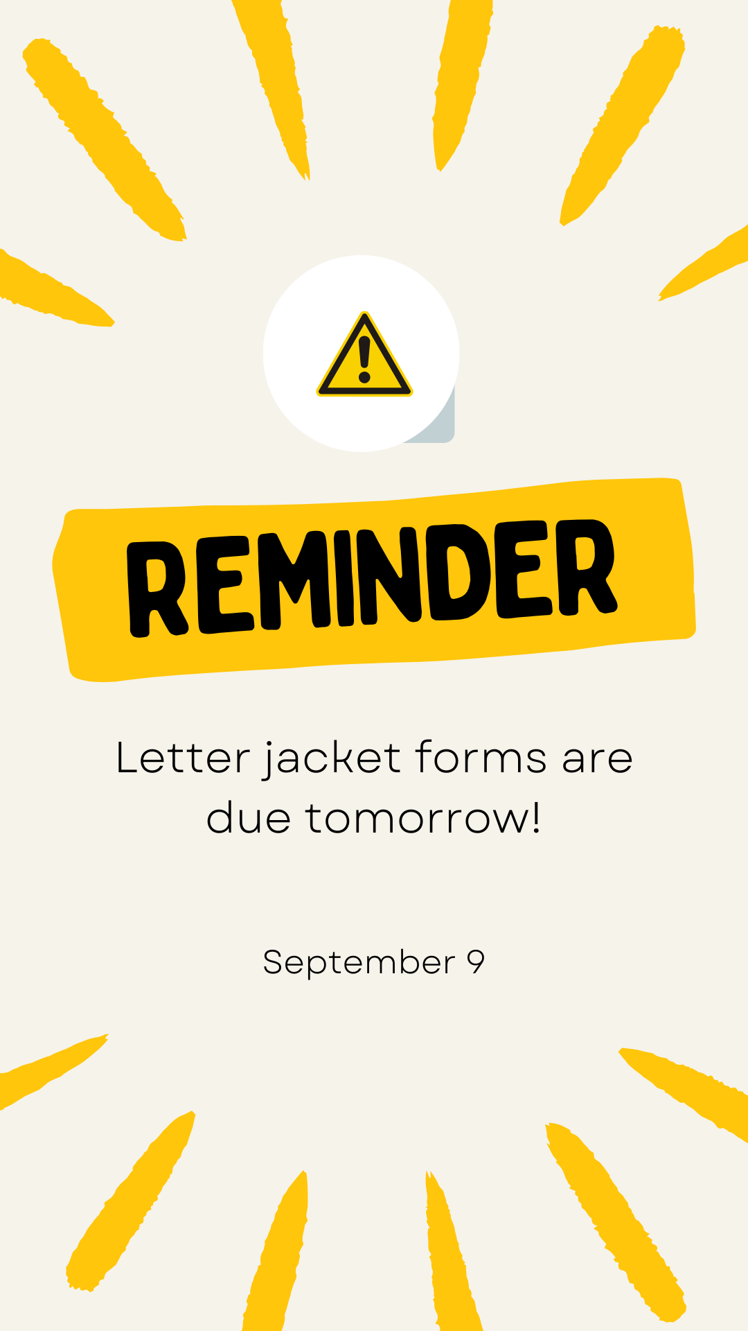 Letter Jacket Forms Due