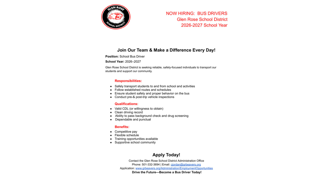 We're Hiring a Bus Driver 