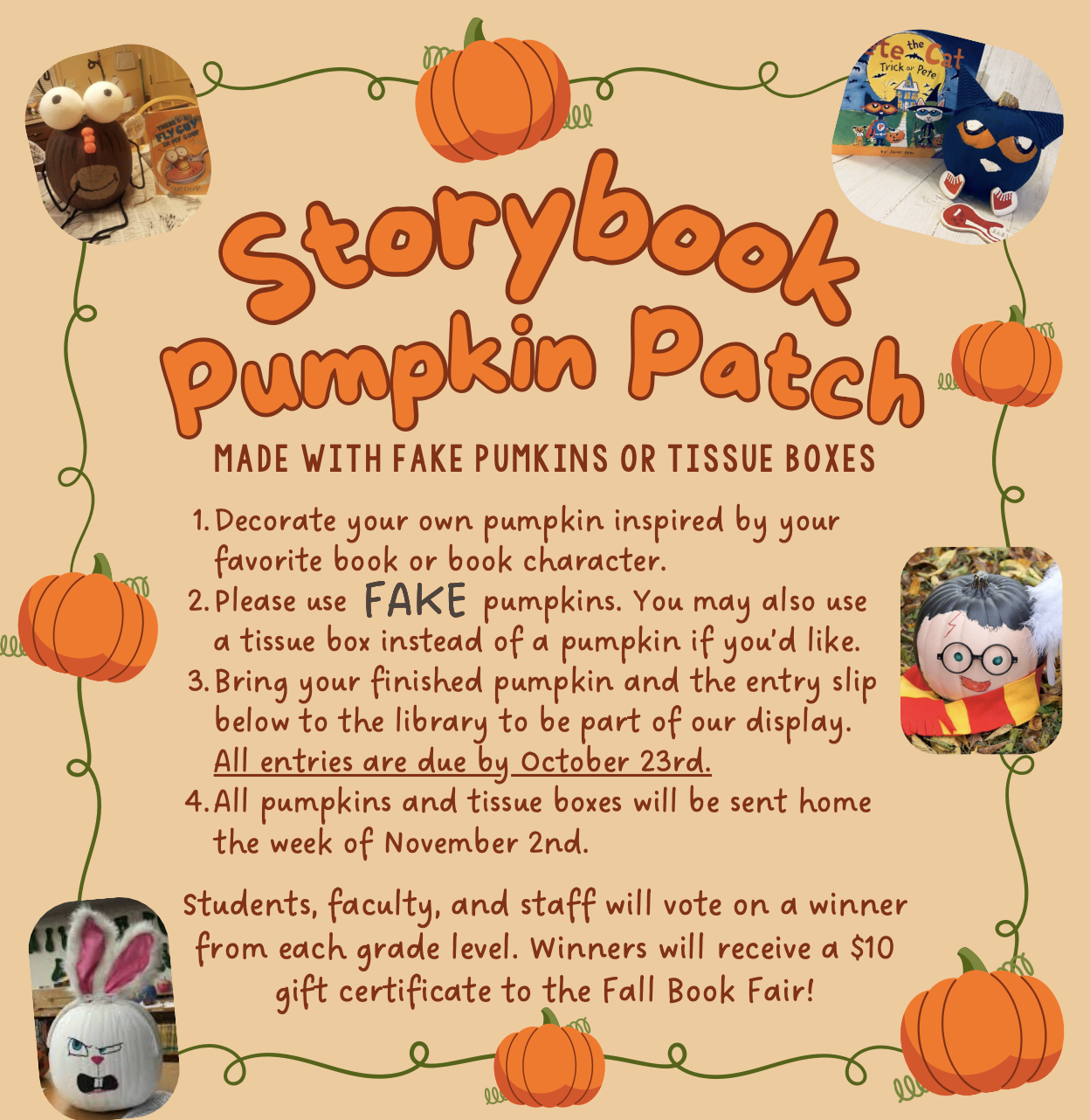 It's time for Horizon's annual Storybook Pumpkin Patch contest!