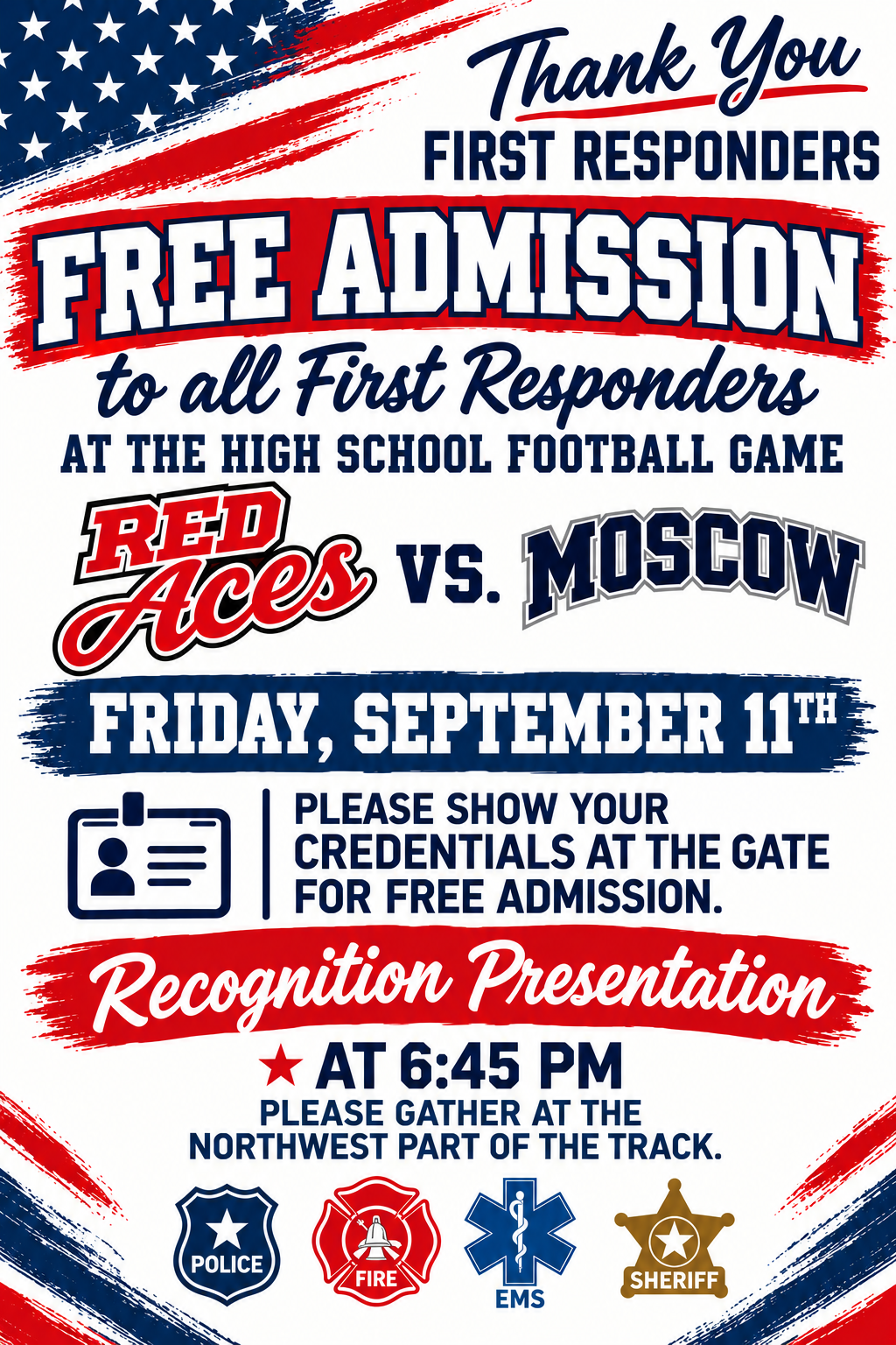 Free Admission HS Football Game 9/11/26