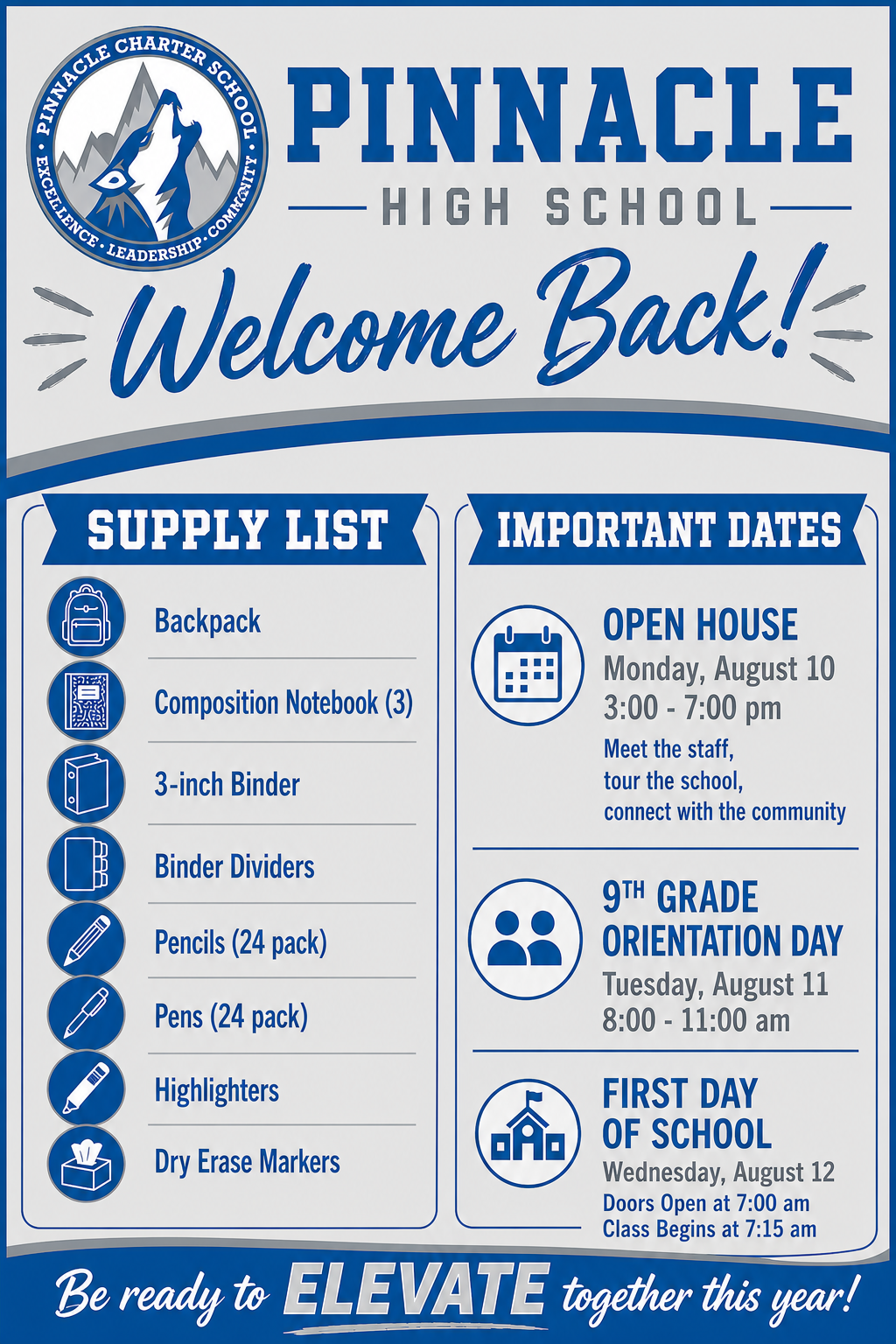 Back to School Information