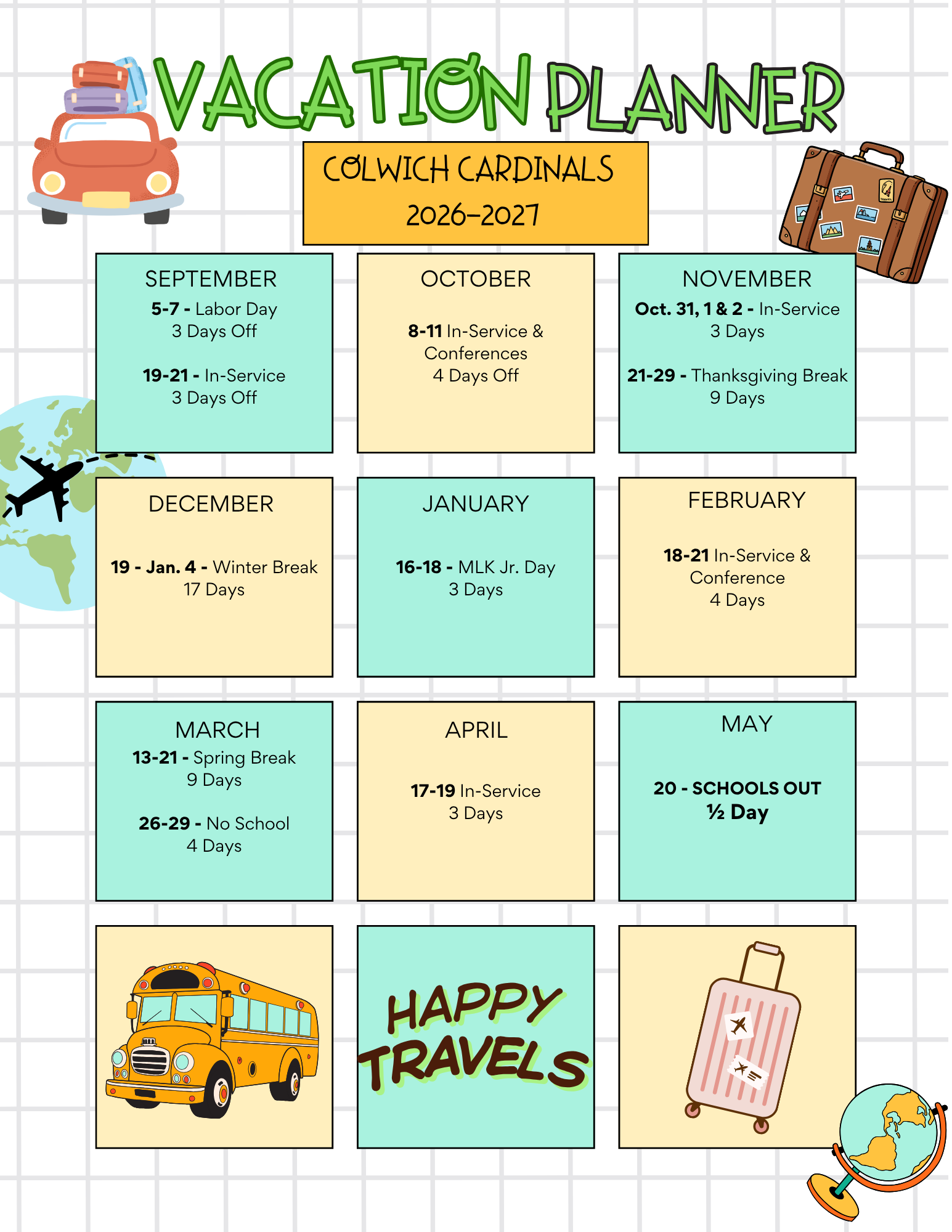 Vacation & Long Weekend Planner