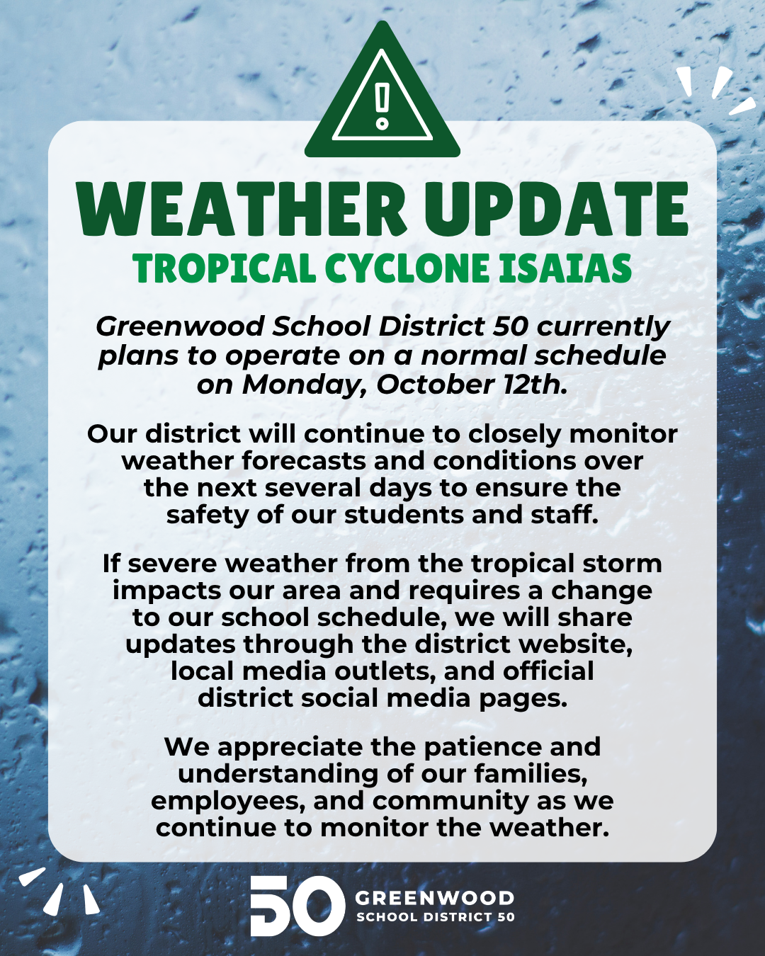 Weather Update: Tropical Cyclone Isaias