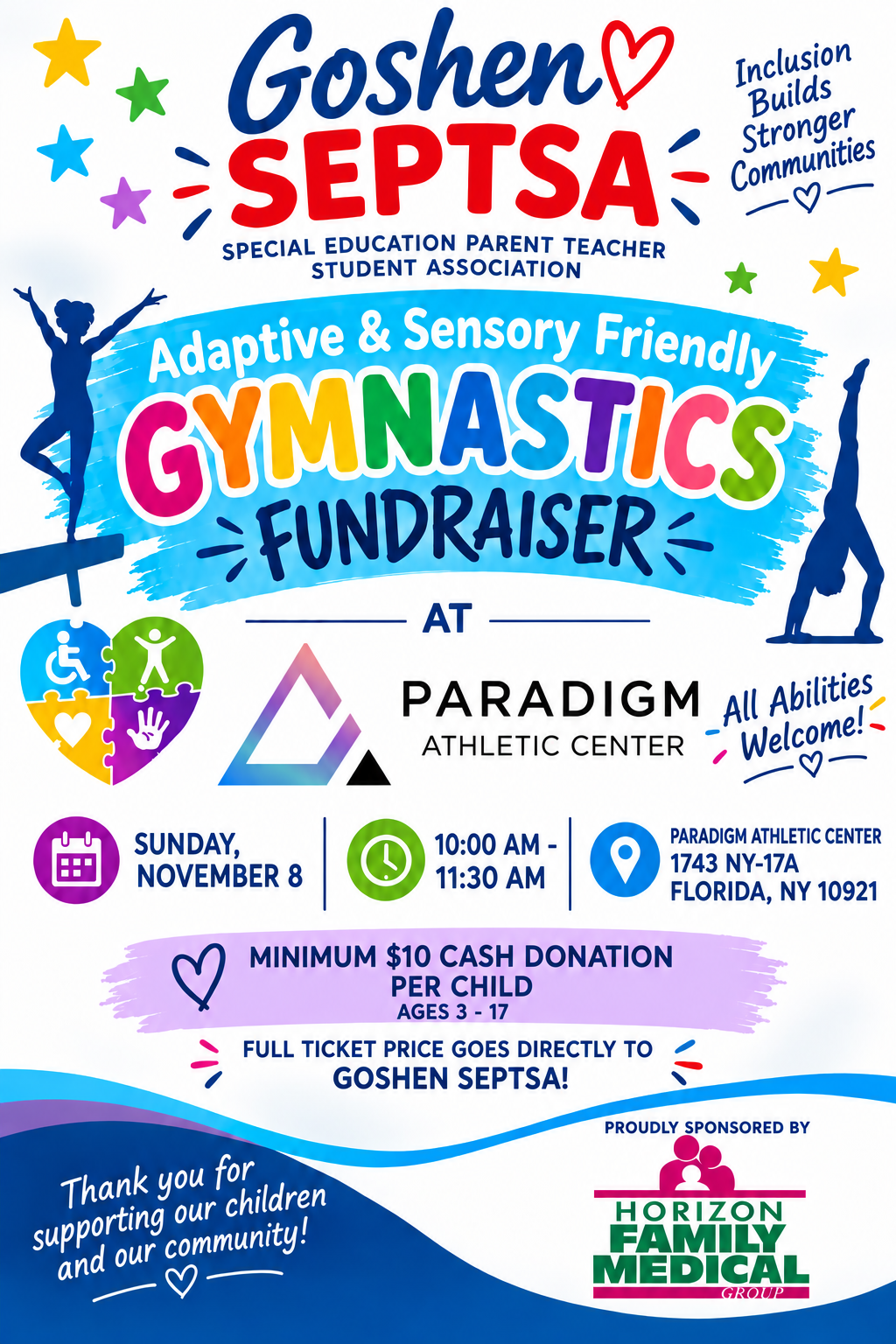 🤸🏼‍♀️🎧❤️💙 INCLUSIVE GYMNASTICS FUNDRAISER! 🤸🏼‍♀️🎧❤️💙