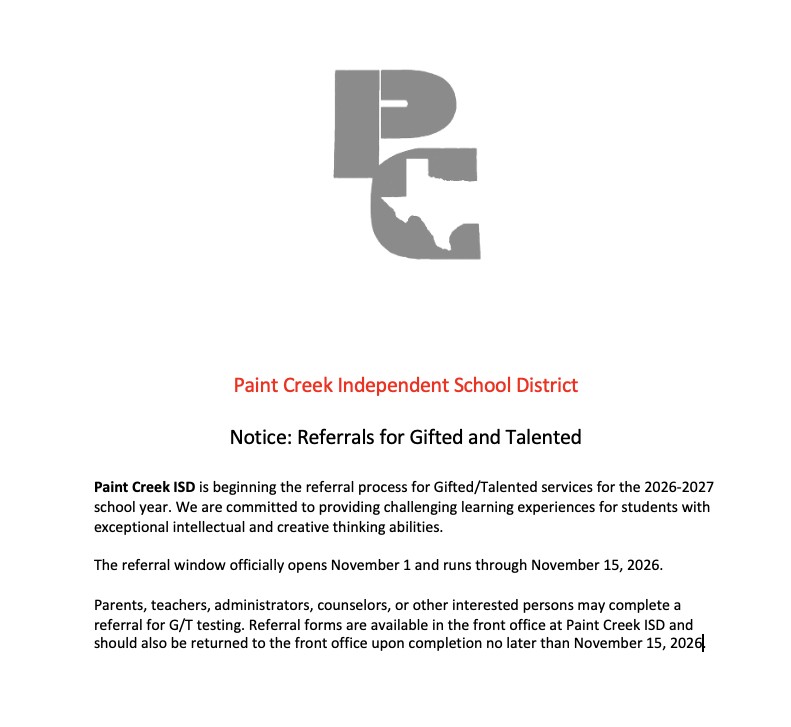 Referrals for Gifted & Talented