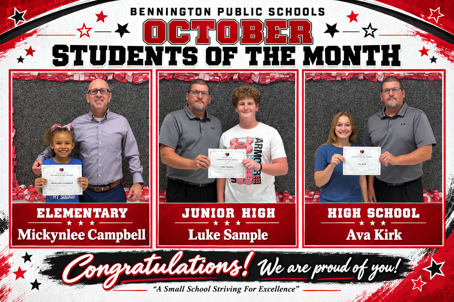 October Students of the Month