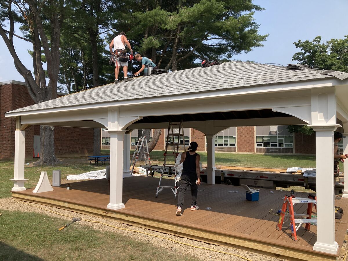 New outdoor classroom pavilion rises; how it will benefit students