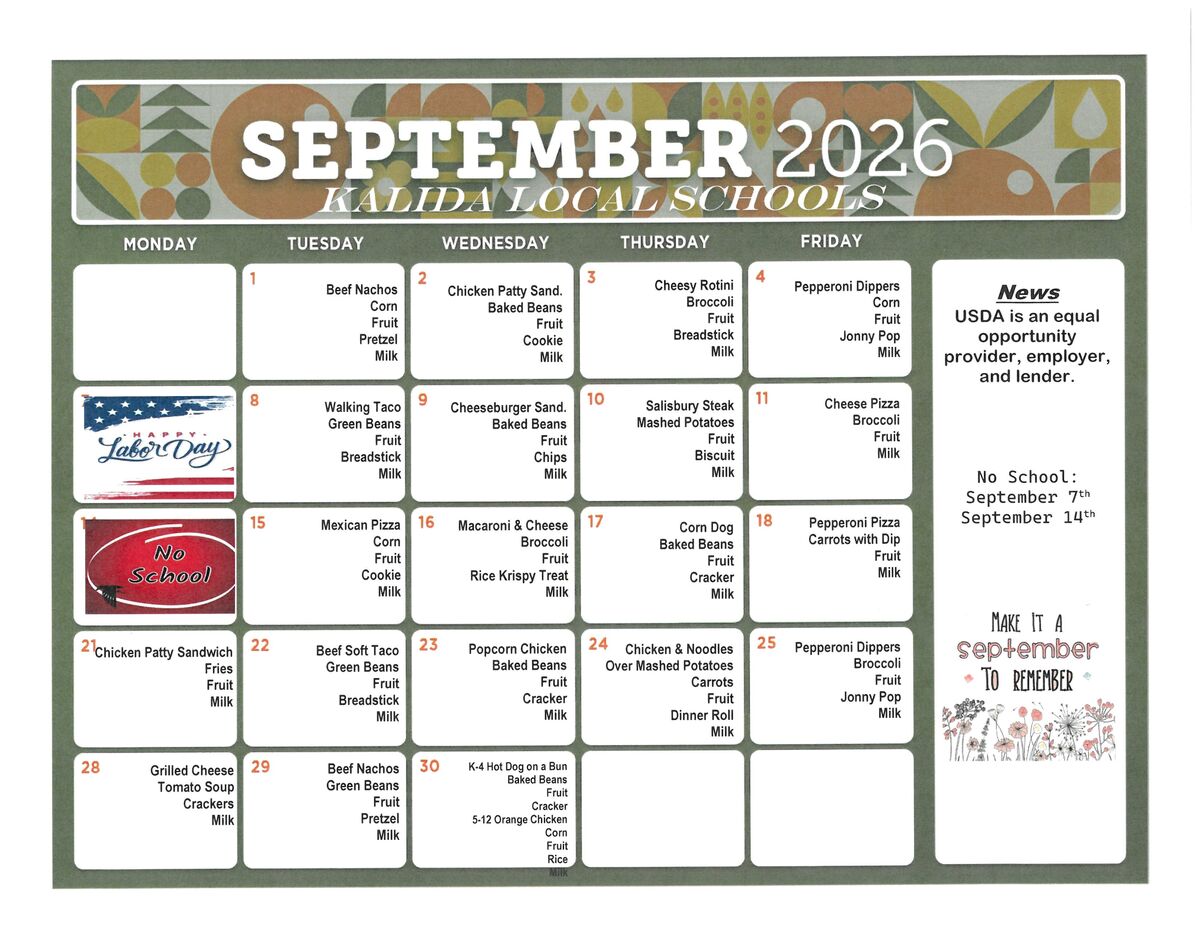 September Menu