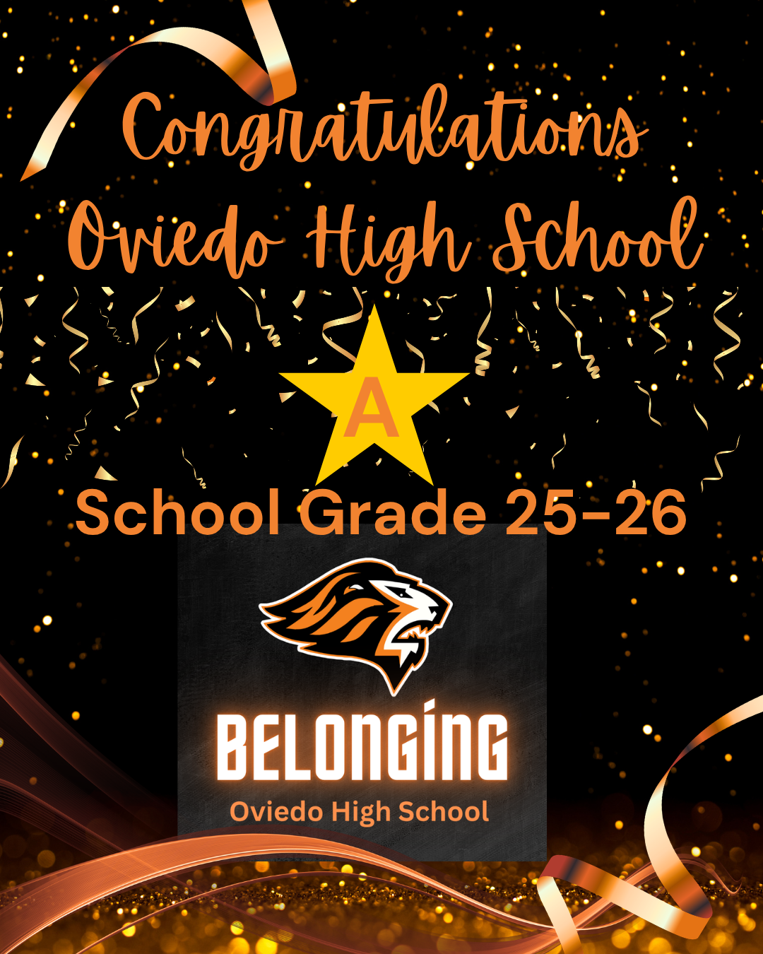 Congratulations to OHS' faculty, staff, parents, students, and community!