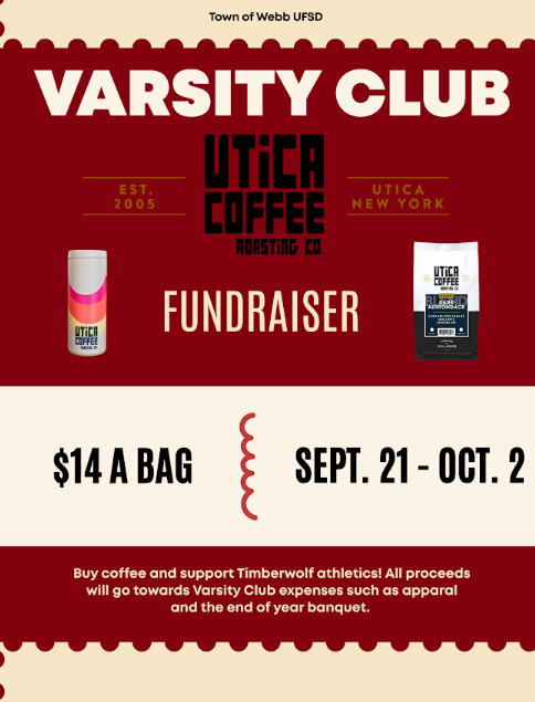 TOW Varsity Club is selling Utica Coffee. Please consider supporting our athletes. 