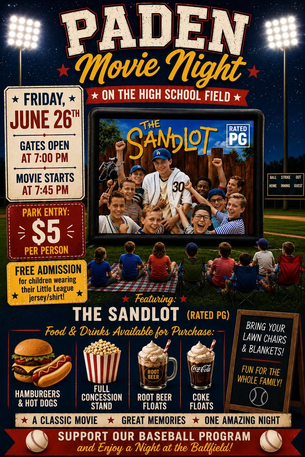 Paden Movie Night Fundraiser - Friday night, 7:00 PM !
