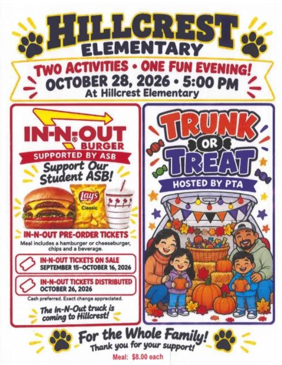 October ASB fundraising and PTA fun events