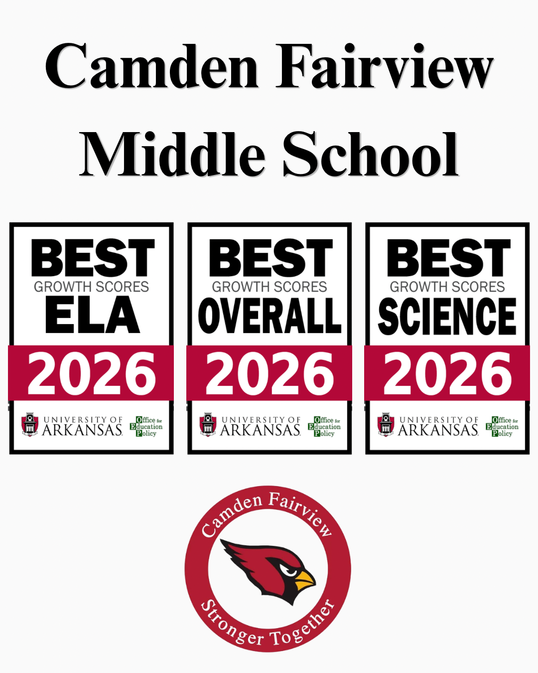 Camden Fairview Middle School Earns Three Outstanding Educational Performance Awards for Student Academic Growth