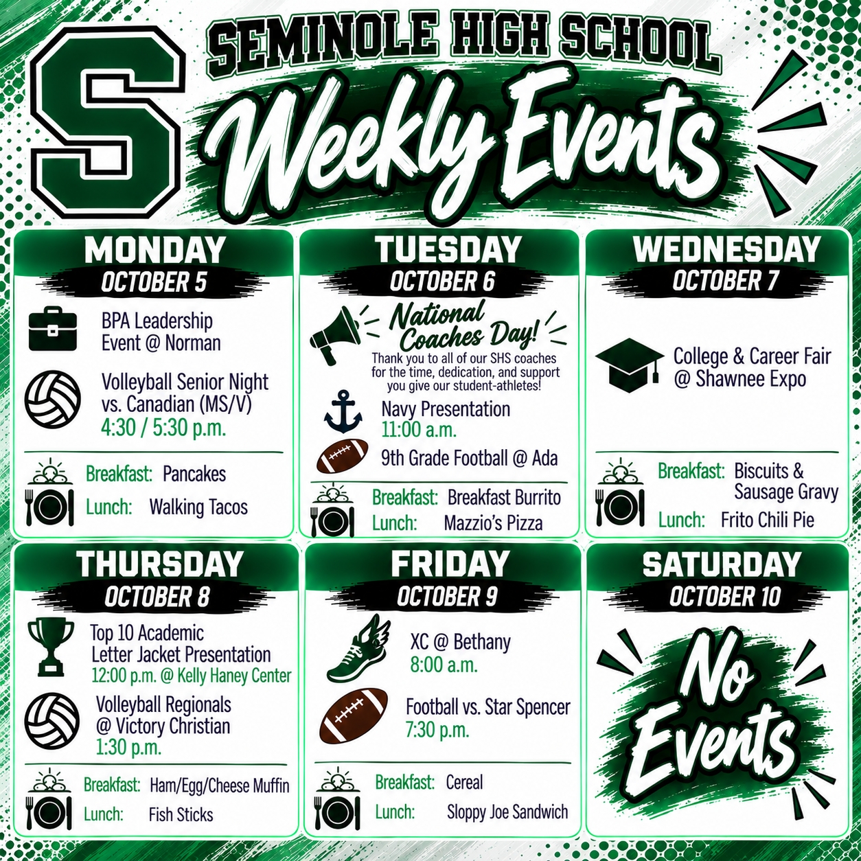 SHS EVENTS (WEEK OF OCT. 5)