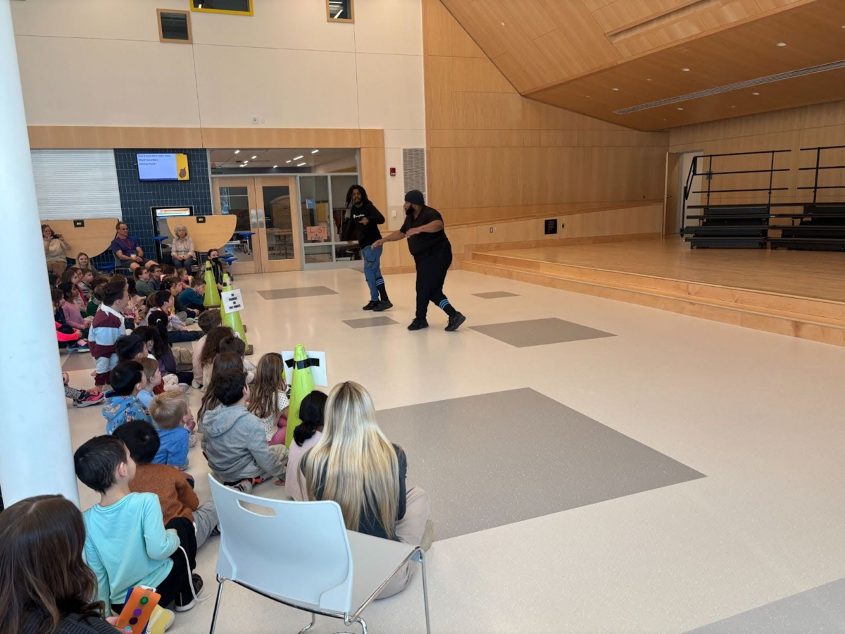 Hip hop dancers perform. 