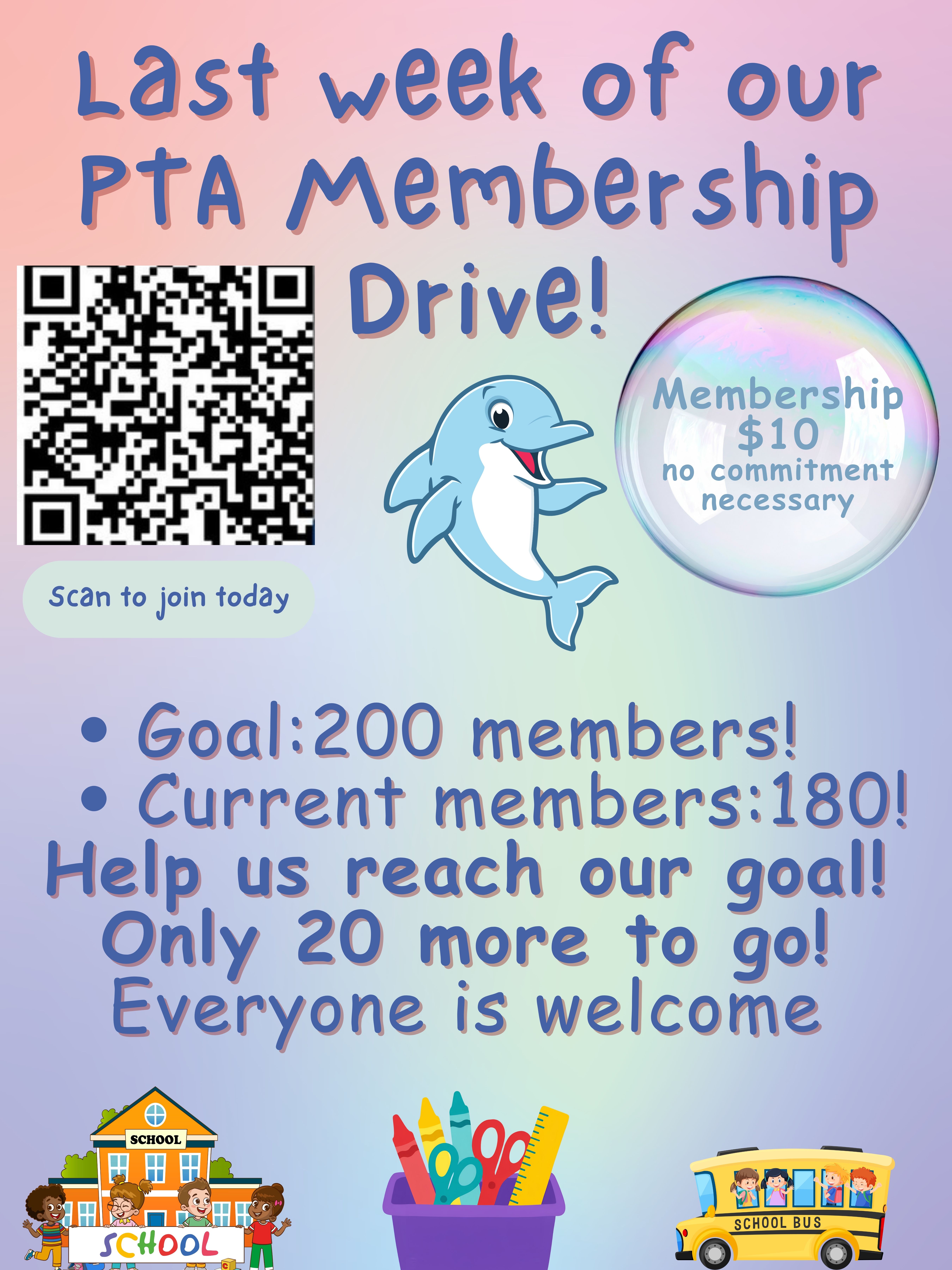 Last Call for PTA memberships!!!!