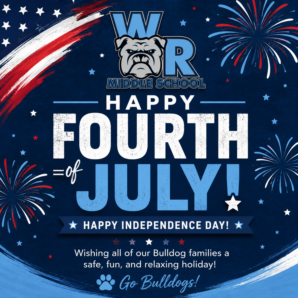 🇺🇸 Happy Independence Day from West Rowan Middle School! ❤️🤍💙