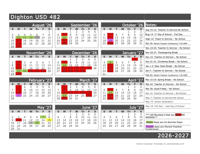 2026-2027 District Calendar