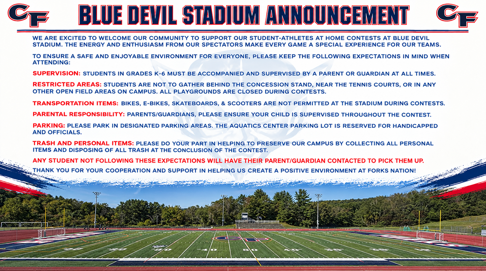 Blue Devils Stadium Announcement