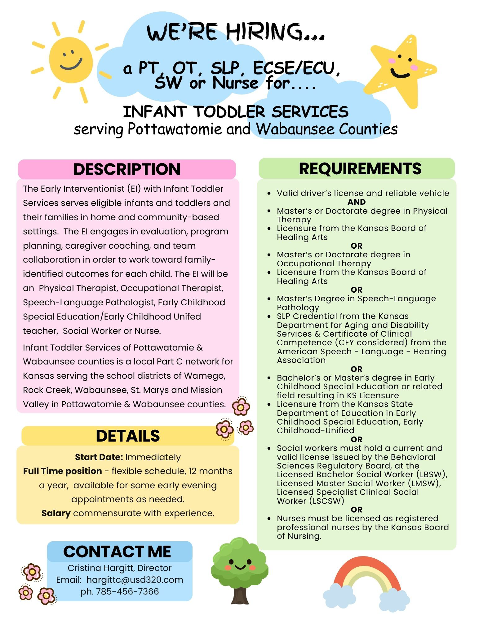 Infant Toddler Services is Hiring...Apply Today!!